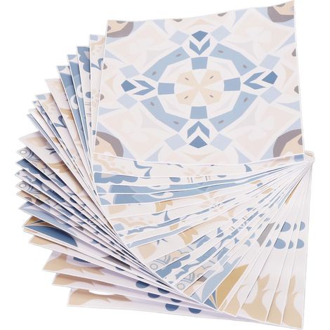 24 pièces autocollants carrelage 15x15 cm imperméables anti-graisse vintage auto-adhésifs déco murale maison cuisine salle bain HZ037 (1/5)