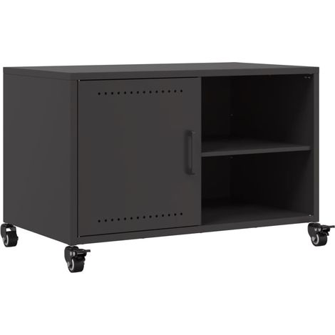 Mobile TV multimediale scaffale per televisione televisione buffet sala da pranzo soggiorno camera da letto 68 x 39 x 43,5 cm acciaio nero 020026151