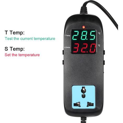 Thermostat électronique LED affichage numérique régulateur de température d'élevage Thermocouple avec prise AC 90 V 250 V (1/5)