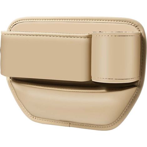 Scatola Portaoggetti In Pelle Pu, Organizer Per Riempire Lo Spazio Del Sedile Dell'auto Per Telefoni Cellulari, Portafogli, Carte, Monete, Tazze, Stessa Direzione (Mandorla + Portabicchieri Passeggero