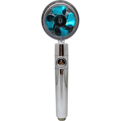 MINKUROW Bcc Handbrause, Wasser- und Kalksparbrause, dreifaches Filtersystem, Hochdruck-Propellerbrause, blau (1/4)
