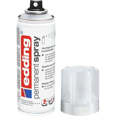 Edding - Apprêt aérosol transparent pour plastique E5200 - Spray 200ml – Sèche en 15 min