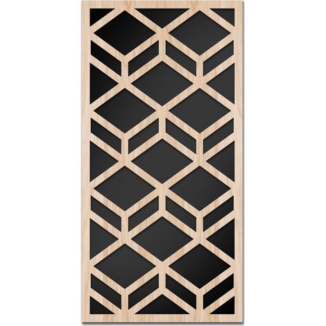 GEOMETRY - Quadro arredo LASERCUT composito Legno e PVC - Misura: 50x100 cm (1/4)