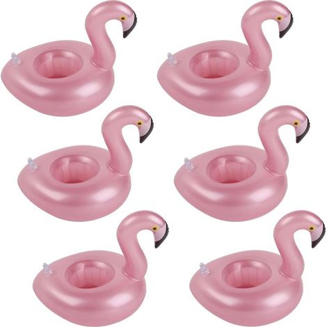 Aufblasbare Becherhalter, 6er-Set, schwimmende Becherhalter für den Pool, pinke Flamingo-Becherhalter für Poolpartys (1/4)