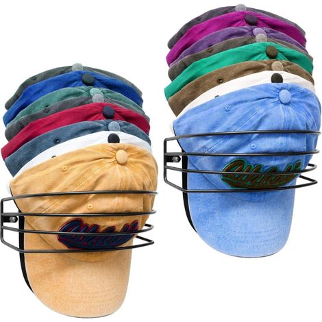 lot 2 Organisateur de casquettes de baseball, support en métal noir. Convient aux armoires et placards muraux. (1/5)