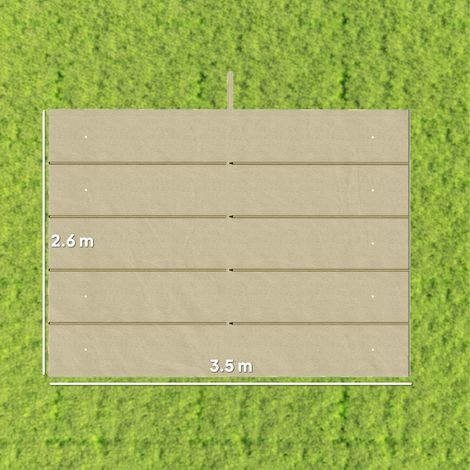 Bâche pour pergola/gabion en polyester respirant beige 4 m x 3 m (avec 10 trous de drainage) (1/5)
