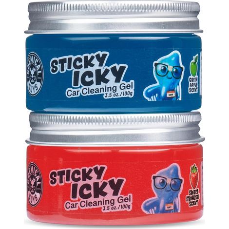 Gel nettoyant voiture Sticky Icky de Chemical Guys, parfum pomme verte et fraise sucrée - Kit de nettoyage, nettoyant pour poussière et recoins, pâte nettoyante pour grilles d'aération, pâte nettoyant (1/5)