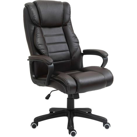 Ergonomischer Massage-Bürostuhl aus Kunstleder Braun, drehbar und verstellbar (1/5)