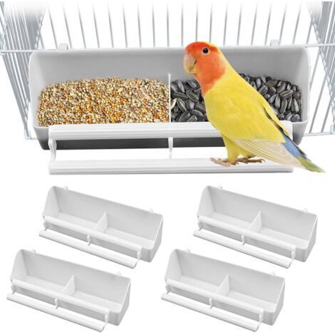 Set di 4 mangiatoie per uccelli: colonna alimentare con supporto - accessori sospesi per gabbia per uccelli - mangiatoia - abbeveratoio per pappagalli e uccelli (1/5)