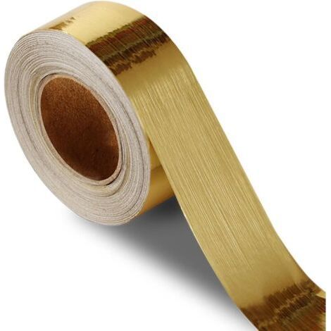 Self-Adhesive Wallpaper Border Gold Brushed PVC Removable Waterproof 10cm x 5m - Ideal for Mirrors, Bathroom, Kitchen & DIY Decoration for Individuals (1/5)