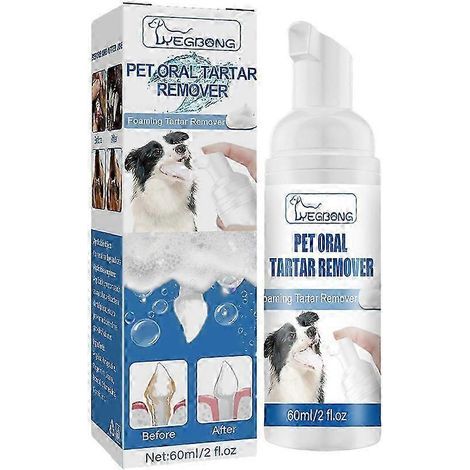 Solution de soin dentaire naturelle 1-3X pour chiens : mousse détartrante. élimine le tartre et réduit l’accumulation de plaque dentaire. Produit de nettoyage buccal pour animaux de compagnie.