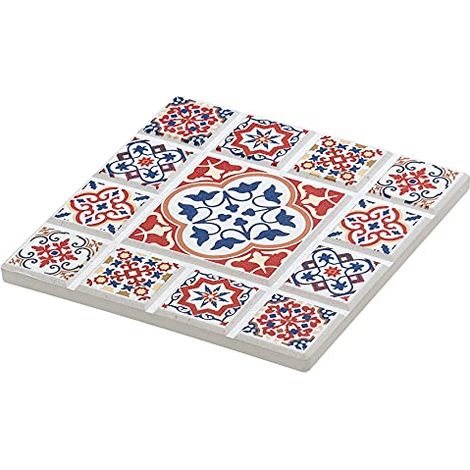 Piastra riscaldante Zassenhaus Casablanca, ceramica/sughero, 20 x 20 cm, motivo floreale (1/4)