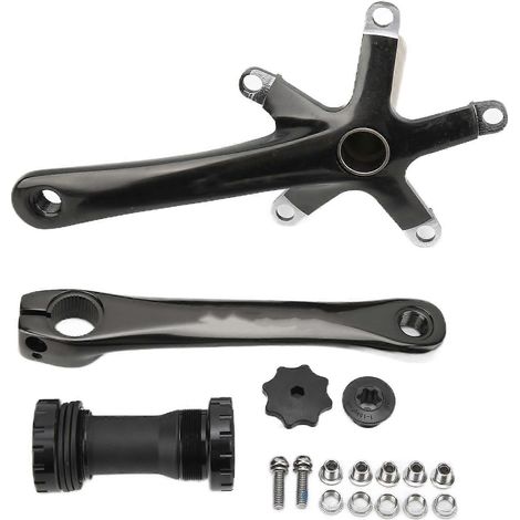 Jeu de manivelles vélo en aluminium alliage haute résistance, kit pédalier VTT avec boîtier de pédalier inclus, transmission robuste pour montagne (1/5)