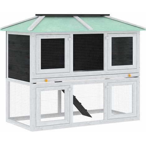 Maison Exclusive - Conigliera in Legno a Due Piani per Animali Piccoli (1/5)