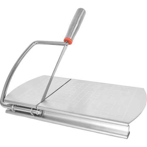 Cheese Slicer, Stainless Steel Cheese Cutter with, Cheese Slicing Board with Accurate Scale Butter Cutter for Cheese Block Sausages Ham Meat Vegetables
