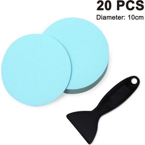 Lot de 20 bandes antidérapantes pour douche, baignoire et escaliers, grattoir inclus (1/4)