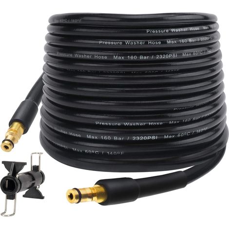 Tuyau de remplacement pour nettoyeur haute pression 10 m x 160 bar, tuyau d'extension de nettoyage à haute pression pour la plupart des Karcher K2  K7 (Type A)