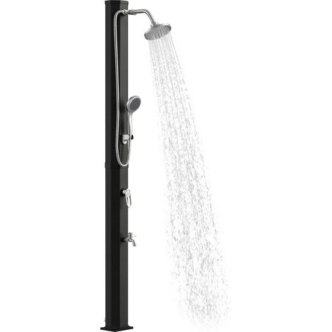 Douche solaire de jardin 35 L avec protection antigel, pommeau de douche orientable effet pluie, robinet, raccord pour tuyau d'arrosage (1/5)