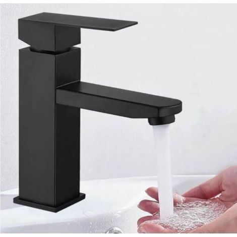 Mitigeur Lavabo - Noir - Plastique - Pour Lavabo Et Vasque - 1 Pièce (1/3)