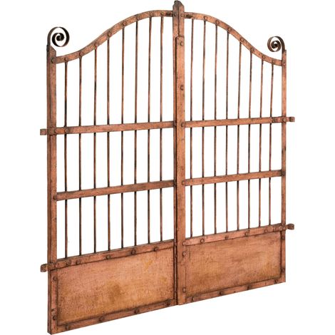 External wrought iron gate 115x115x5 cm Gate with antique finish Unique piece external garden gate Red (1/5)