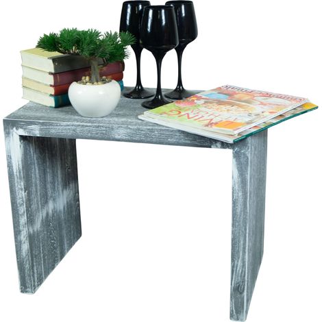 Beistelltisch 50x40x30m Sitzhocker in shabby schwarz (1/5)