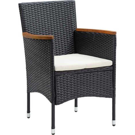 Maison Exclusive - Garten-Essstühle 4 Stk. Poly Rattan Schwarz