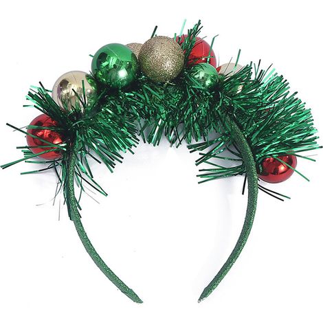 3 Bandeau, PC et tissu, rouge vert doré, accessoire coiffure, taille unique, fête Noël femme fille (1/5)