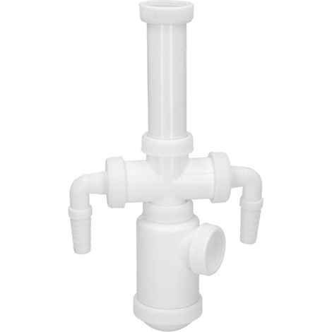 Siphon À Bouteille - 1 1/2" - Sortie Ø 40 mm - 2 Prises - Pour Machine À Laver Et Lave-Vaisselle - T-4-TD (1/5)