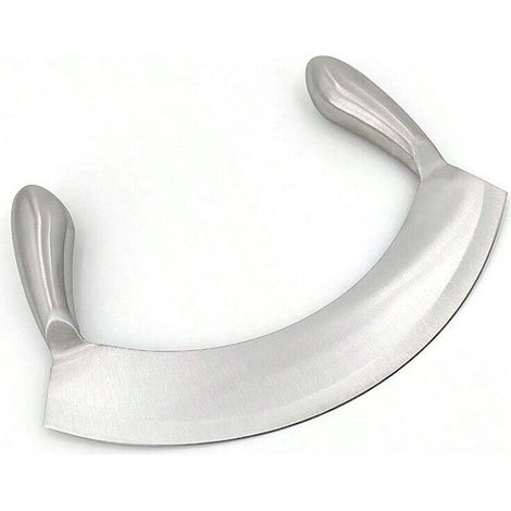 Pizza Cutter, Curved Blade, Double Handle Fruit and Vegetable Chopper (1/5)