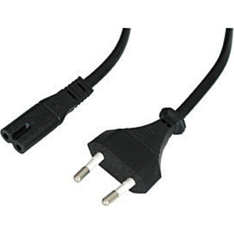 LINDY Strom Anschlusskabel [1x Euro-Stecker - 1x Kleingeräte-Buchse C7] 3.00 m Schwarz