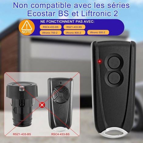 émetteur Porte de Garage pour ECOSTAR RSC2 433,92MHz Compatible avec Ecostar RSC2-433, RSE2-433, RSZ1-433 Télécommande PortaiL121 (1/4)