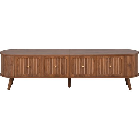 TV-Lowboard im Vintage-Stil, Walnuss, 4 Türen, 180 x 38 x 47 cm (1/5)
