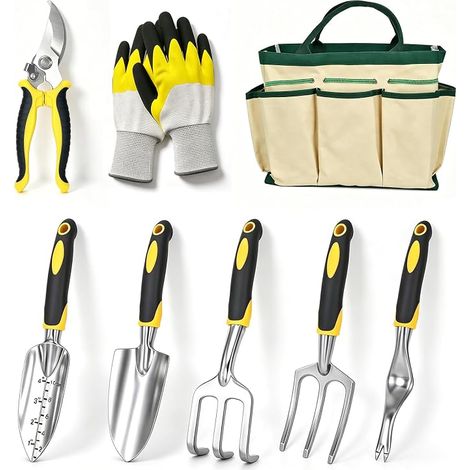 8-Piece Stainless Steel Garden Tool Set, Pruning Shears and Trowel (1/5)