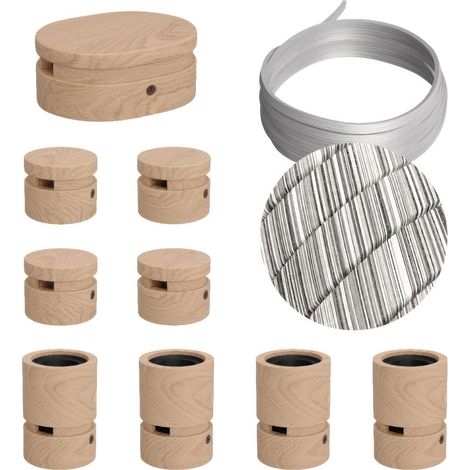 Sistema Filé Symmetric Kit - con cavo di 5 m per catenaria e 9 componenti in legno per interni