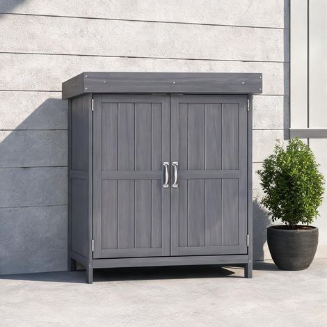 Chariot de jardin coloris gris en tannenholz 74 x 43 x 88 cm (1/5)