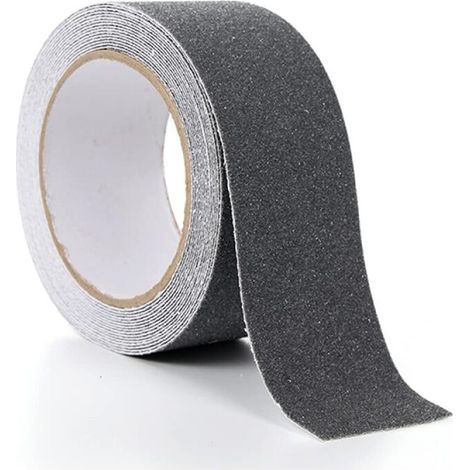 Cinta antideslizante de PVC impermeable y resistente al agua, ideal para escaleras, suelos, umbrales y puertas, 10 cm x 5 m. (1/5)