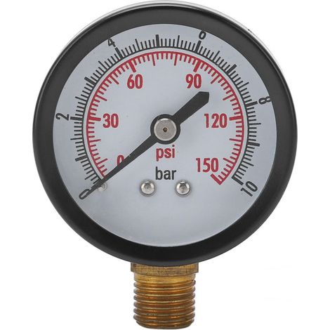 Manomètre vertical pour liquides - Précision 0‑10 Bar/0‑150 Psi, raccord G1/4 pouce (1/5)