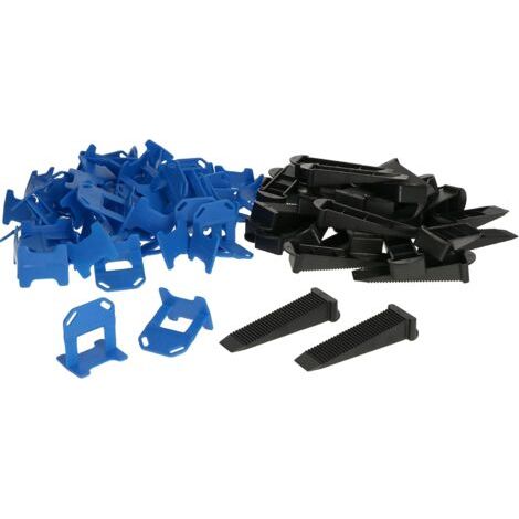 Lot de 240 languettes de nivellement pour carrelage - 2 mm - Avec 80 cales - Bleues - 1,5 mm-NANOTEH (1/5)
