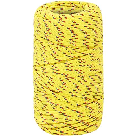 Corde utilitaire polyvalente 2 mm 250 m Jaune PP vidaXL