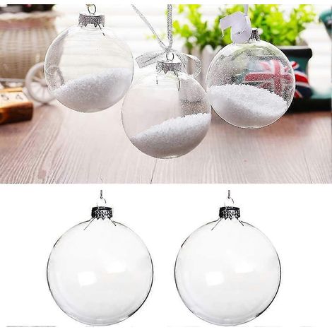 Boules de Noël transparentes à remplir, lot de 5, pour vos créations DIY. (1/5)