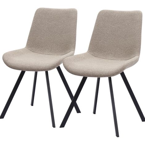 Chaises de salle à manger pivotantes modernes avec revêtement en tissu et pieds en métal (lot de 2) - Deux couleurs (1/5)