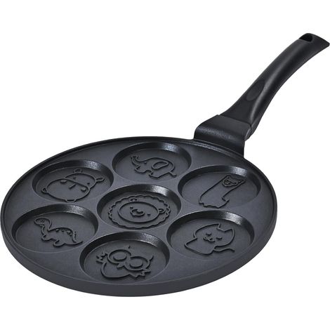 Poêle à Pancakes 7 Trous Motifs Animaux Mignons, Poêle Antiadhésive pour Gaufres et Crêpes, Ustensile Cuisine pour Petit Déjeuner et Brunch (1/5)