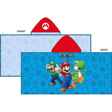 Asciugamano da spiaggia con cappuccio per bambini Super Mario, ad asciugatura rapida, 60 x 130 cm (1/2)