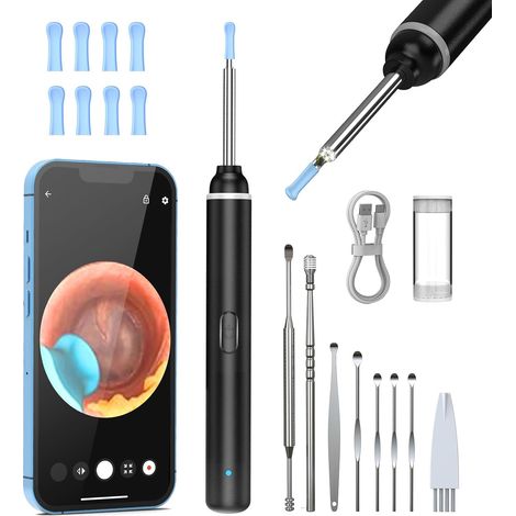 Otoscope Oreille, Nettoyeur Oreille Camera 1920P HD Wifi, Caméra Oreille Nettoyage Étanchéité IP67 avec 6 Led, Kit de Endoscope Oreille pour Nettoyage des Oreilles et Examen Nasal (1/5)