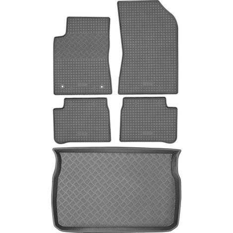 Ensemble de tapis de sol en caoutchouc pour Citroën C3 III Hatchback à partir de 2017 + tapis de coffre