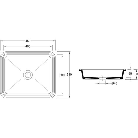 VALADARES 78848002C TOLEDO Lavabo Bajo Encimera 45 cm Blanco Brillo - ref: 78848002C