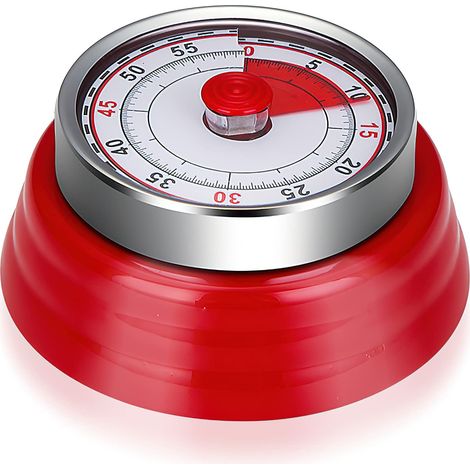 Minuteur analogique visuel, Minuteur analogique visuel 60 Minutes Outil, Minuteur mécanique et magnétique, de Gestion du Temps pour Enfants et Adultes minuteur de Cuisine, réunions, Bureau (Rouge) (1/5)