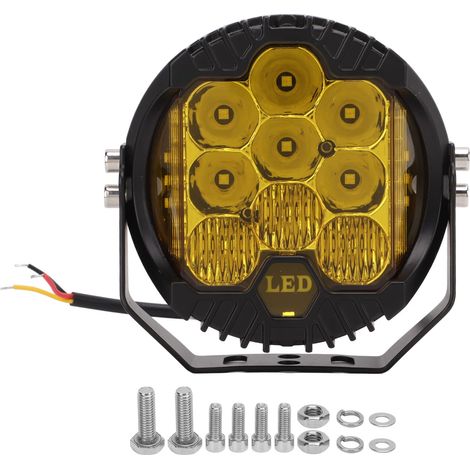 Ej.Life LED Lampe de Travail, Lumière Tout-terrain Universelle 5 Pouces IP67 étanche 90W 5000LM pour SUV ATV UTV Boat (jaune ambré) A (1/5)