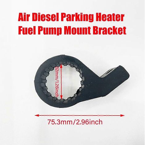 Montagehalterung für Druckluft-Diesel-Standheizungs-Kraftstoffpumpe, mit Gummiklemme und Stoßdämpfung, schwarz.
