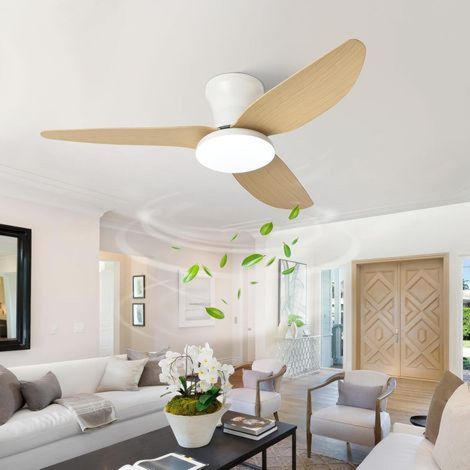 Ventilateur de plafond silencieux 100 cm – Économie d'énergie – Télécommande six vitesses – Design bois (1/5)